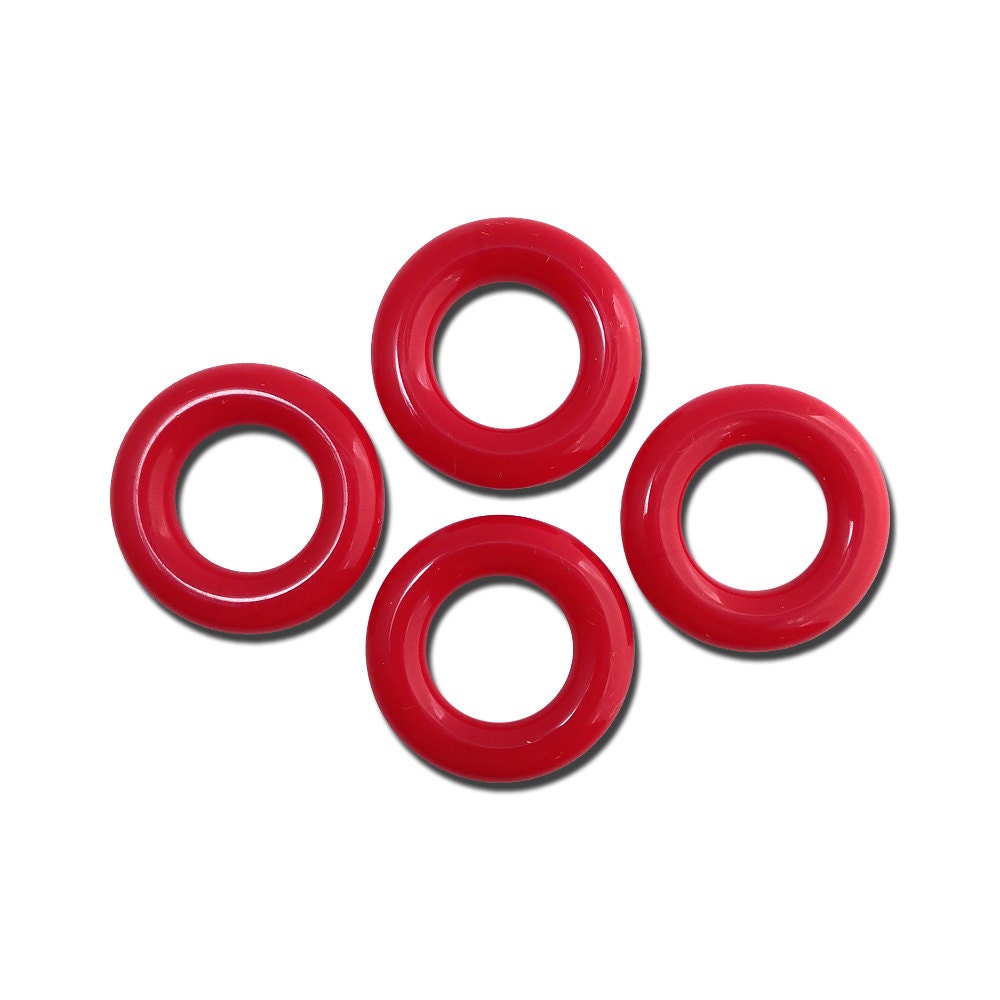 Vintage Red Acrylic Hoops Rings 30mm (4) hps059B