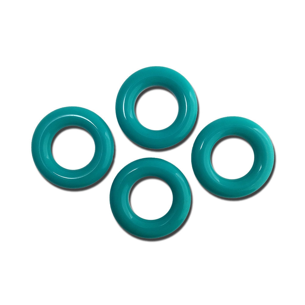 Vintage Teal Blue Acrylic Hoops Rings 30mm (4) hps059D