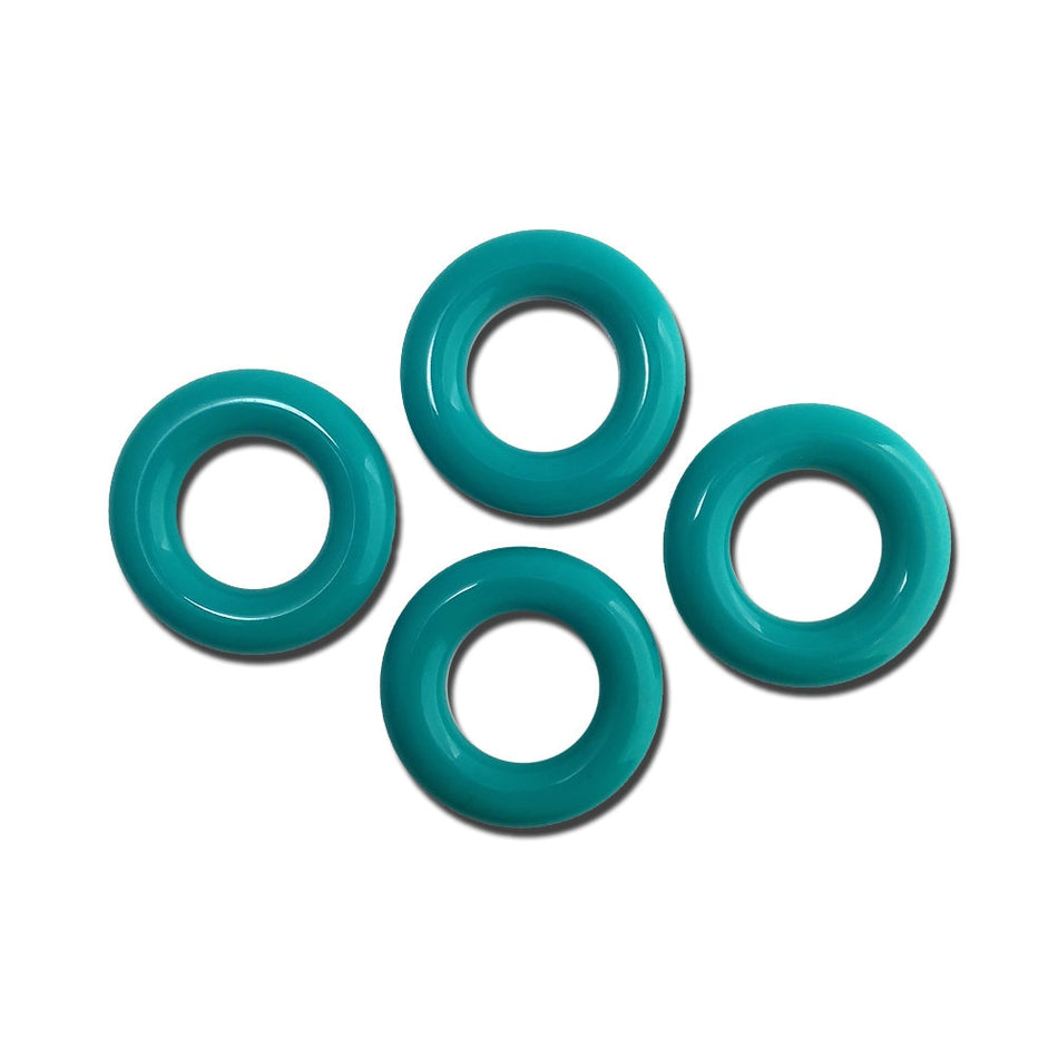 Vintage Teal Blue Acrylic Hoops Rings 30mm (4) hps059D