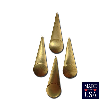 Long Raw Brass Geometric Circle Pendant Drop 52x19mm (4) mtl065B