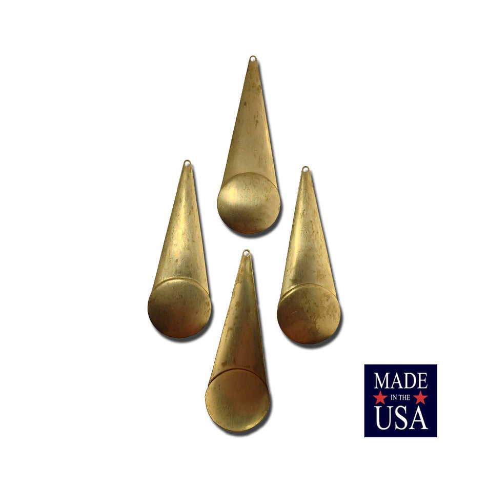 Long Raw Brass Geometric Circle Pendant Drop 52x19mm (4) mtl065B