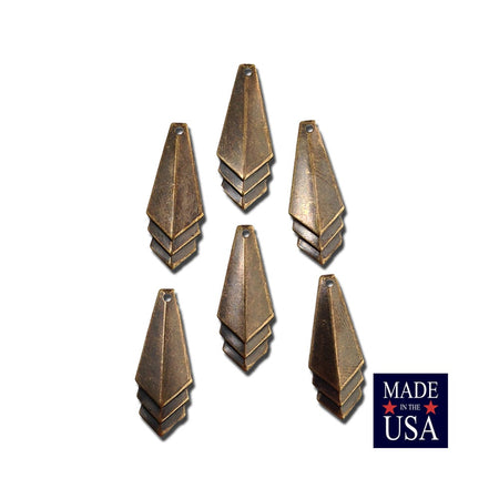 Brass Ox Layered Triangle Pendant Charm Drop SM (6) mtl065M