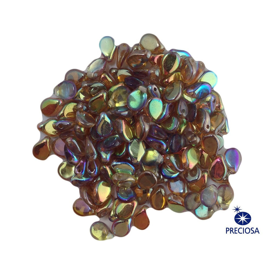 7x5mm Crystal Cinnamon Preciosa Czech Pip Glass Beads (50)
