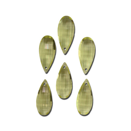 Vintage Faceted Yellow Acrylic Teardrop Pendant (6) pnd031A