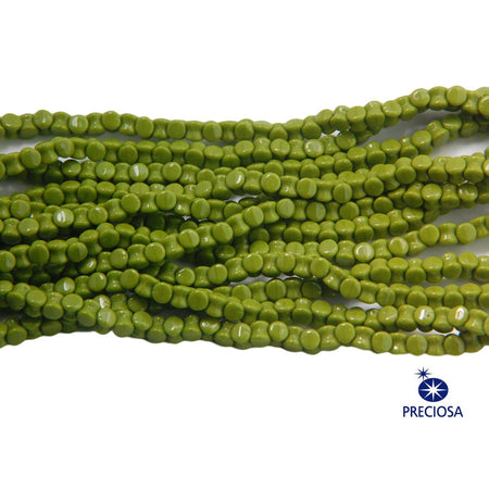 6x4mm Olive Preciosa Czech Pellet Glass Beads (50)
