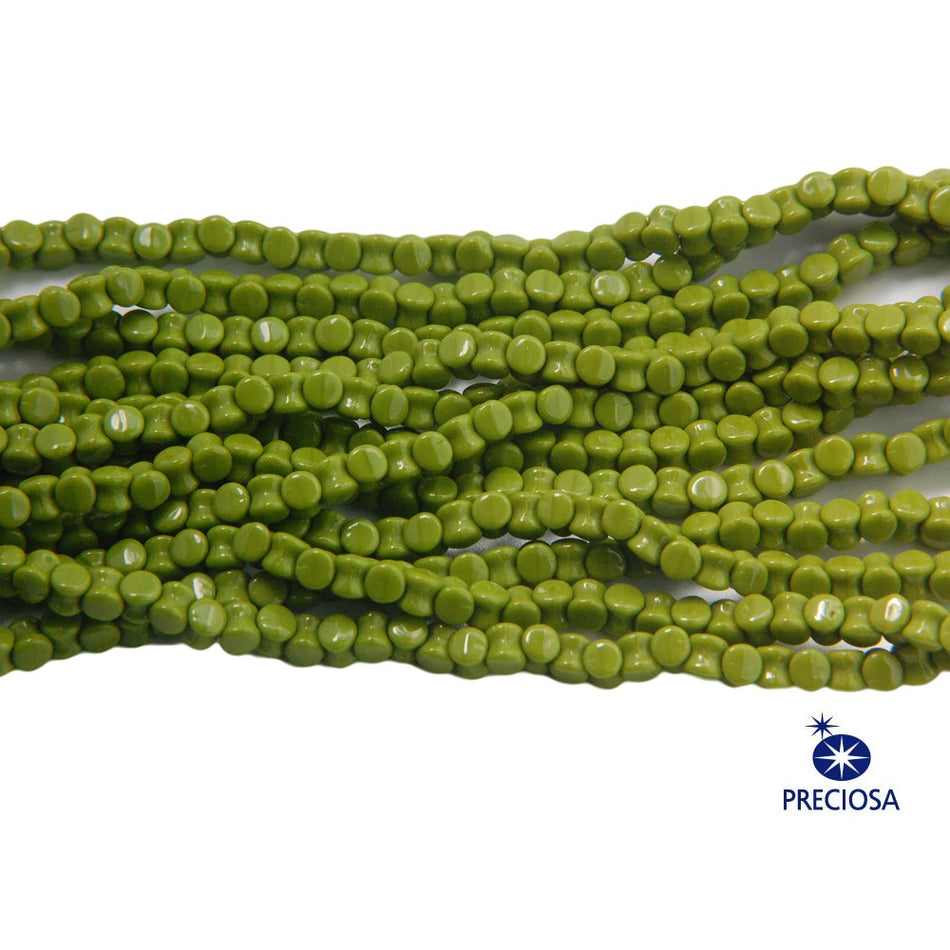 6x4mm Olive Preciosa Czech Pellet Glass Beads (50)