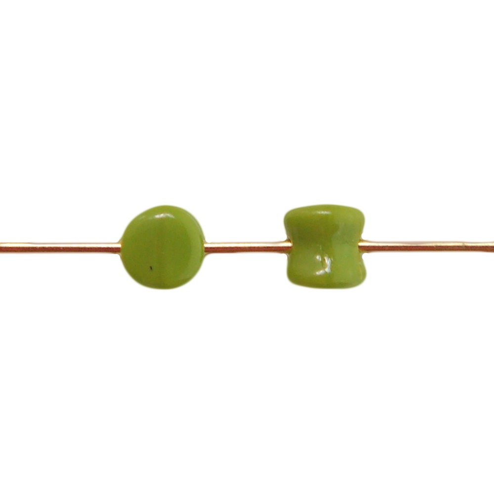 6x4mm Olive Preciosa Czech Pellet Glass Beads (50)