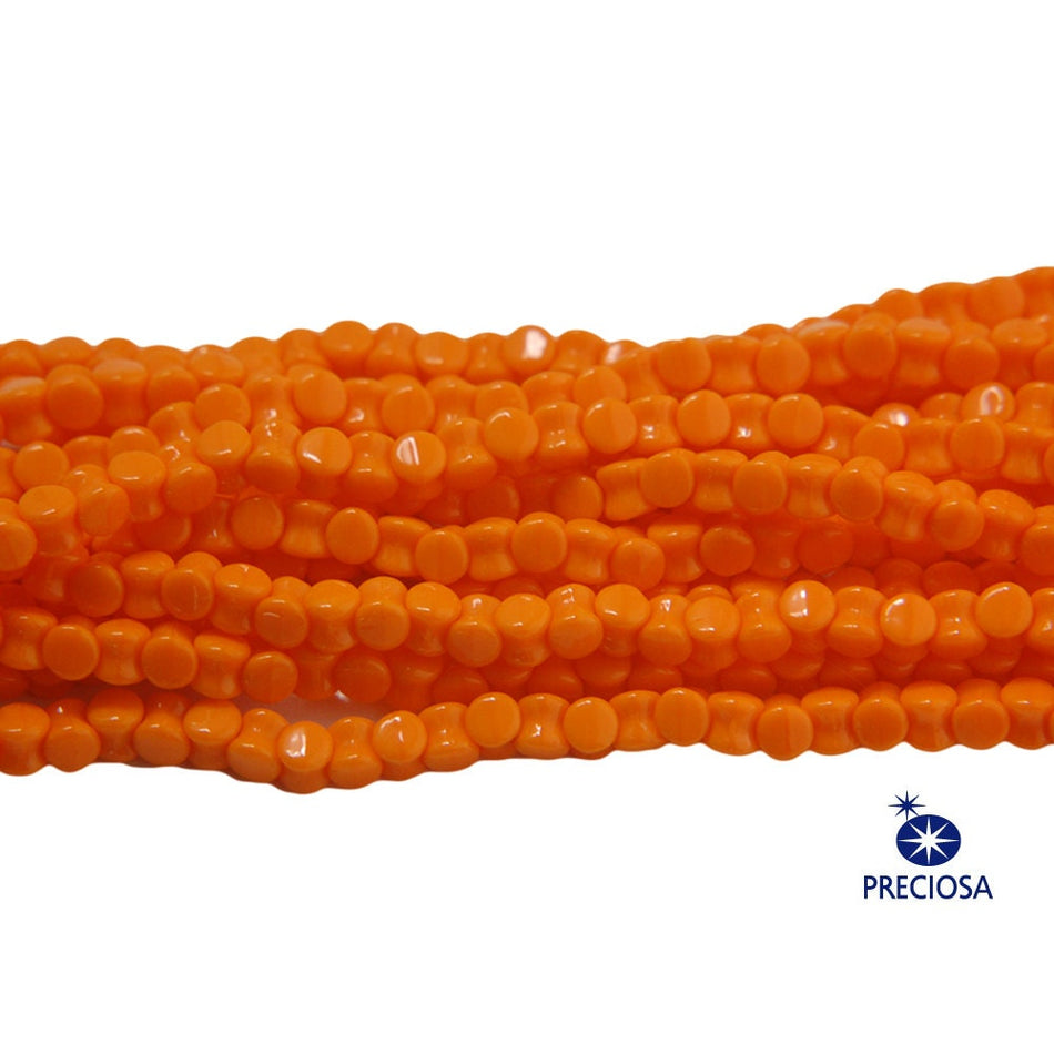 6x4mm Orange Preciosa Czech Pellet Glass Beads (50)