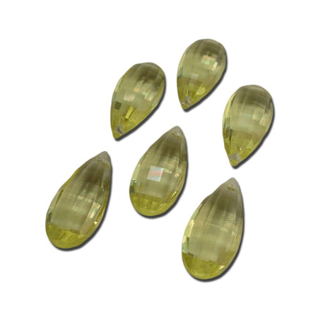 Vintage Faceted Yellow Acrylic Teardrop Pendant (6) pnd031A