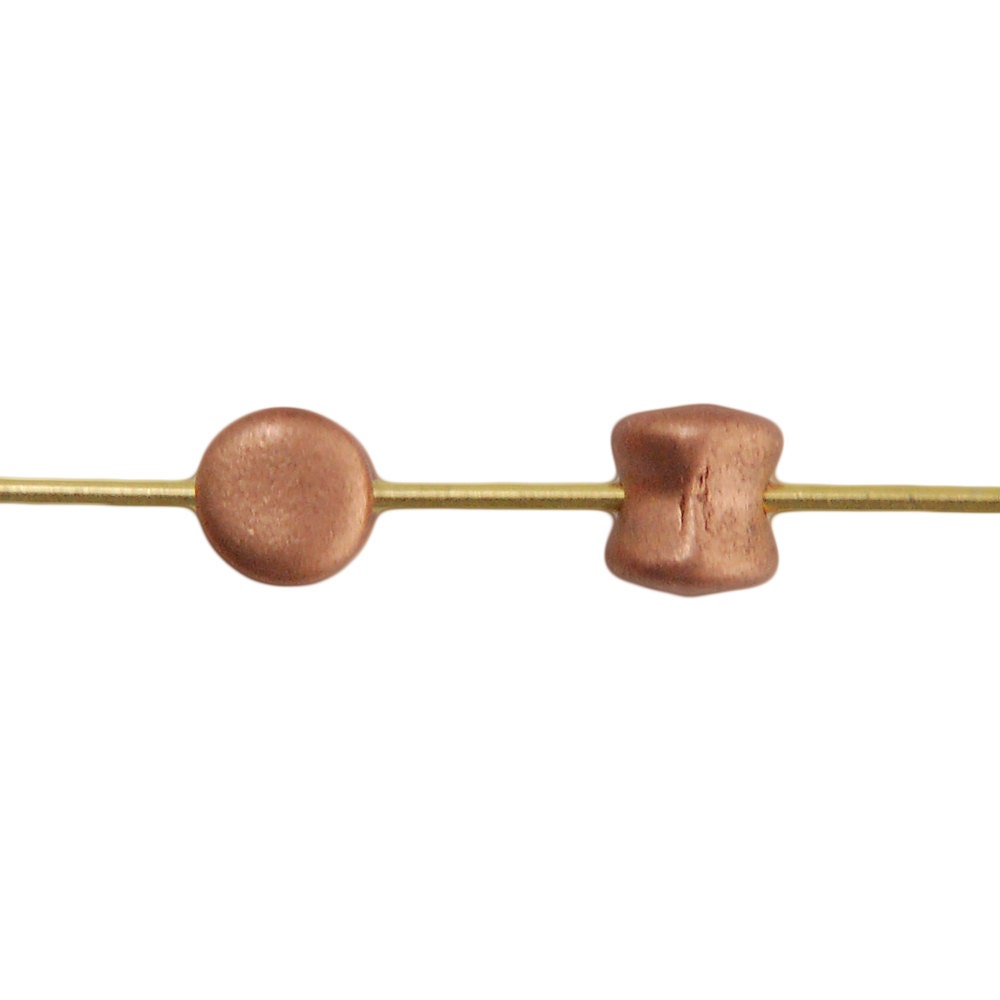 6x4mm Matte Copper Preciosa Czech Pellet Glass Beads (50)
