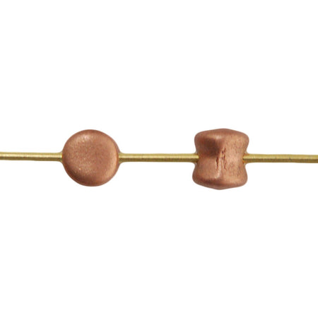 6x4mm Matte Copper Preciosa Czech Pellet Glass Beads (50)