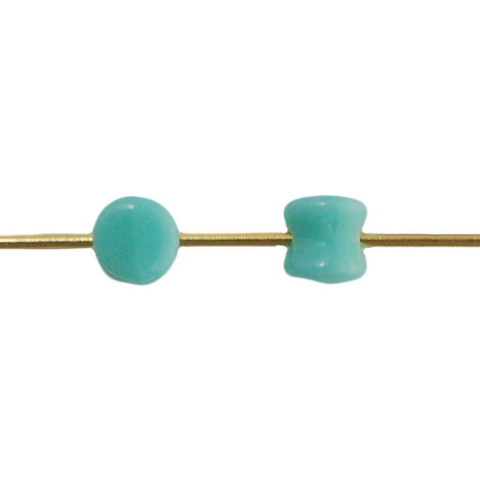6x4mm Turquoise Preciosa Czech Pellet Glass Beads (50)