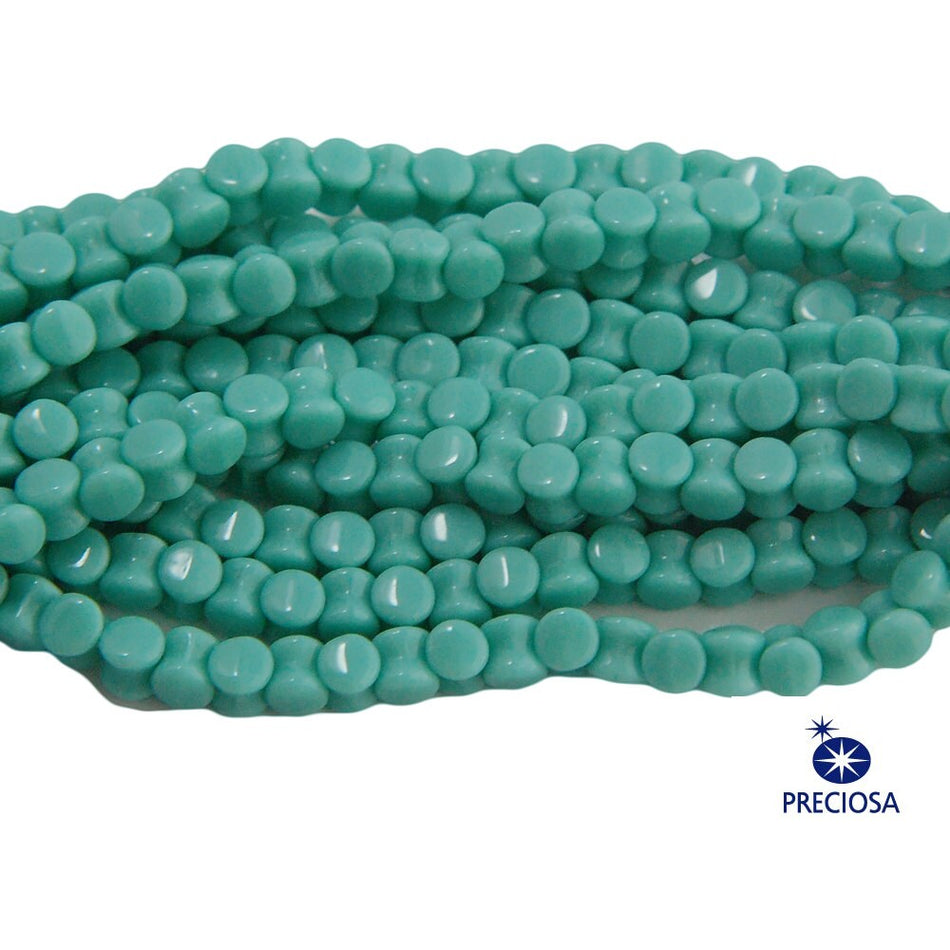 6x4mm Turquoise Preciosa Czech Pellet Glass Beads (50)