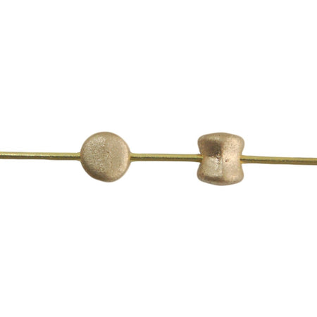6x4mm Matte Gold Preciosa Czech Pellet Glass Beads (50)