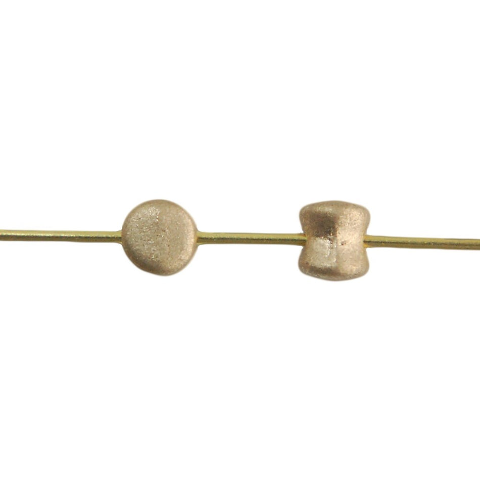 6x4mm Matte Gold Preciosa Czech Pellet Glass Beads (50)