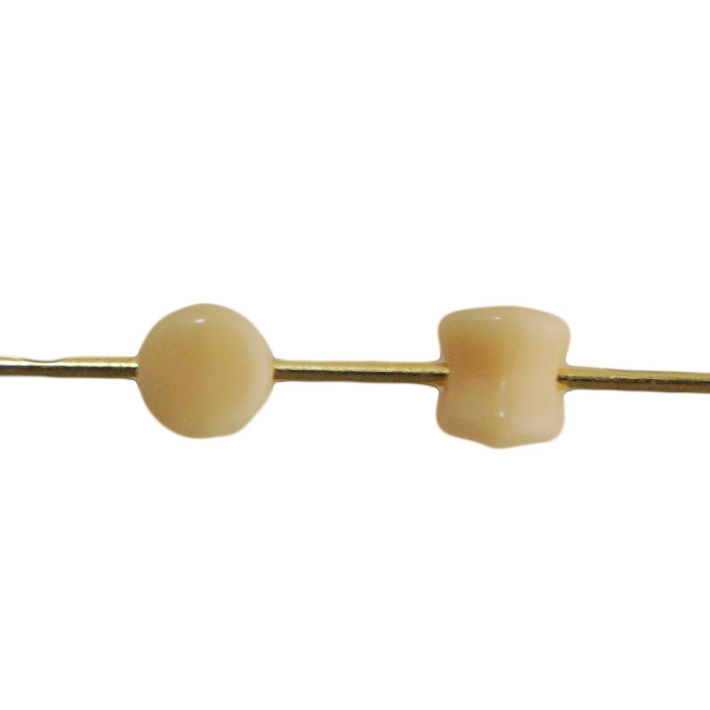 6x4mm Moonstone Beige Preciosa Czech Pellet Glass Beads (50)