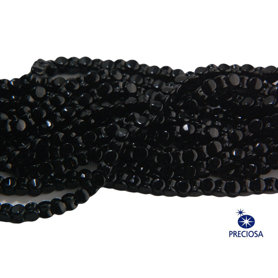 6x4mm Jet Preciosa Czech Pellet Glass Beads (50)