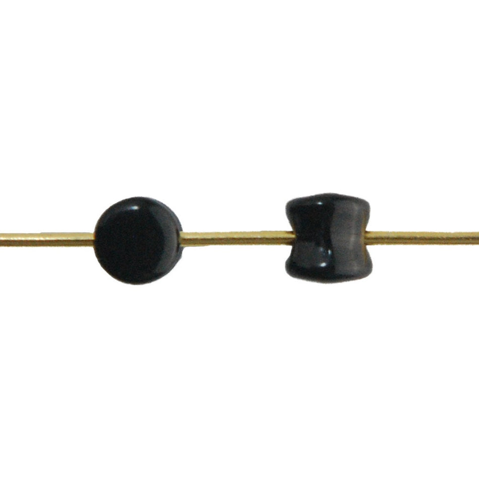 6x4mm Jet Preciosa Czech Pellet Glass Beads (50)