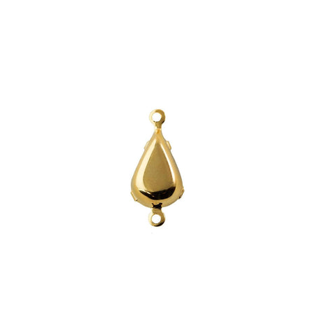 8x4mm Opaque Yellow Glass Teardrop Stone in 2 Loop Setting