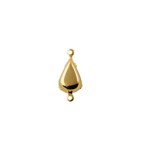 8x4mm Ruby Faceted Glass Teardrop Stone in 2 Loop Setting