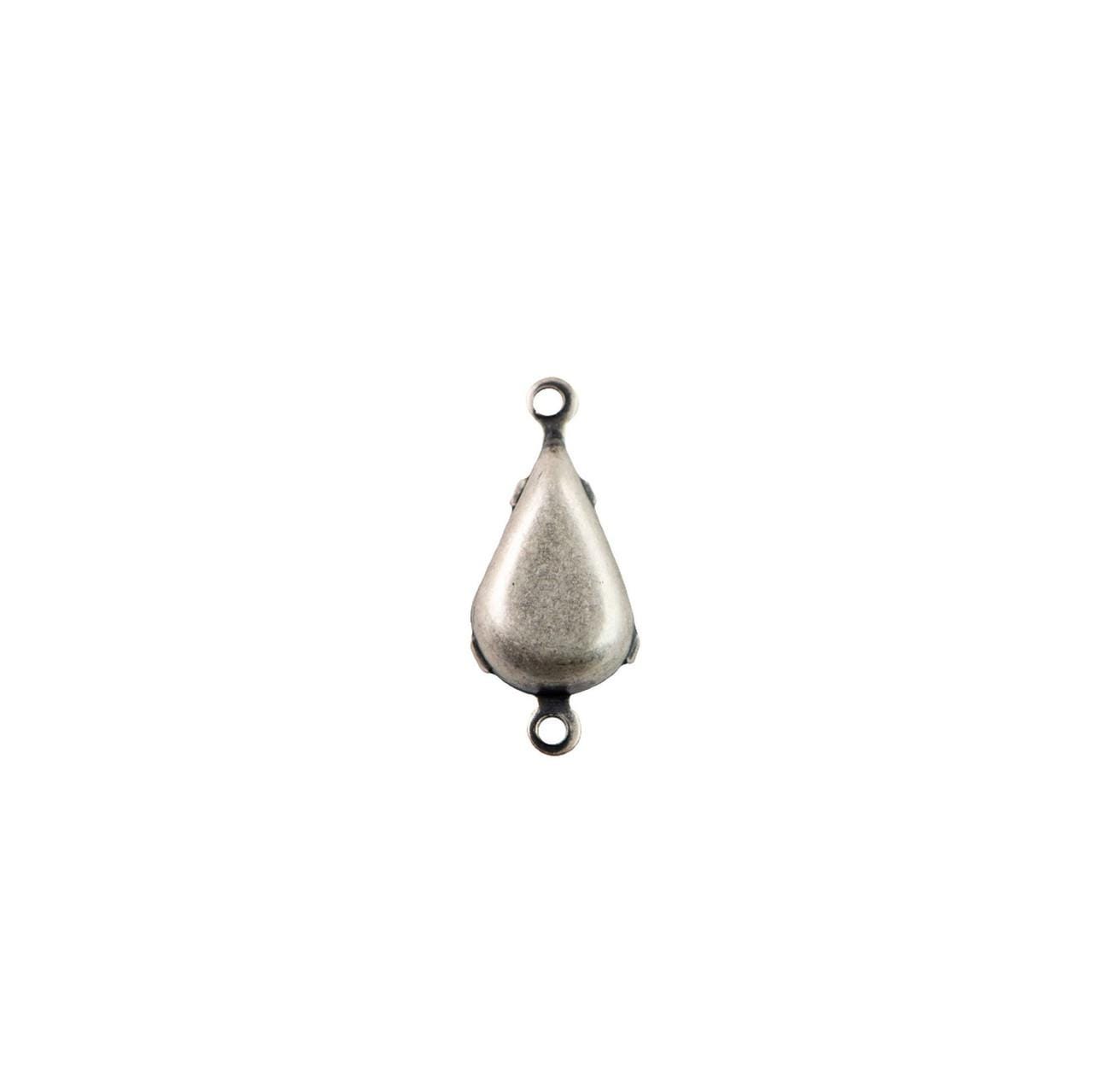 8x4mm Smoky Topaz Faceted Glass Teardrop Stone in 2 Loop Setting