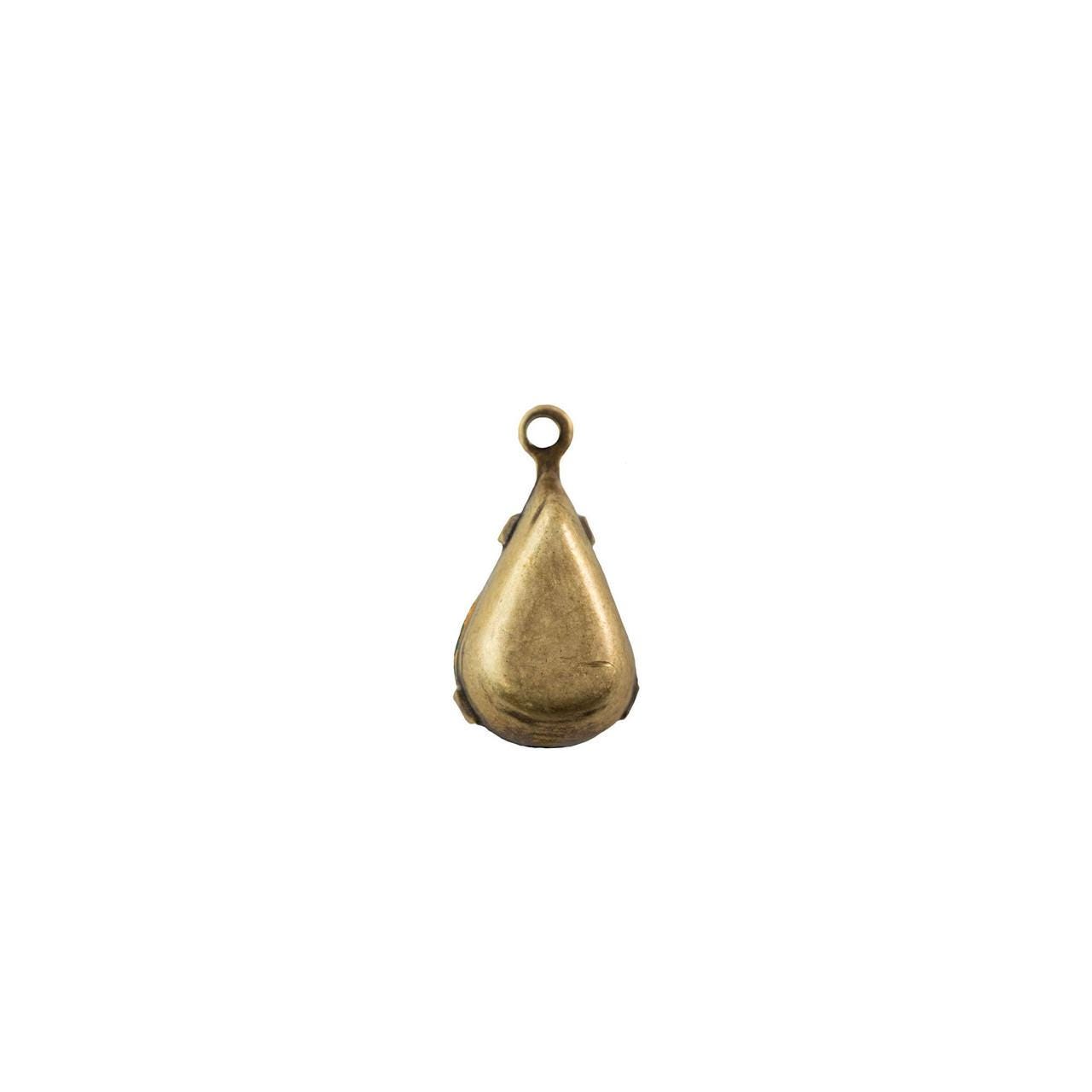 8x4mm Crystal AB Faceted Glass Teardrop Stone in 1 Loop Setting