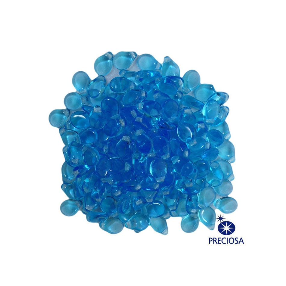 7x5mm Crystal Aqua Preciosa Czech Pip Glass Beads (50)