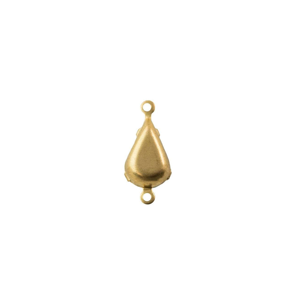 8x4mm Opaque Periwinkle Glass Teardrop Stone in 2 Loop Setting