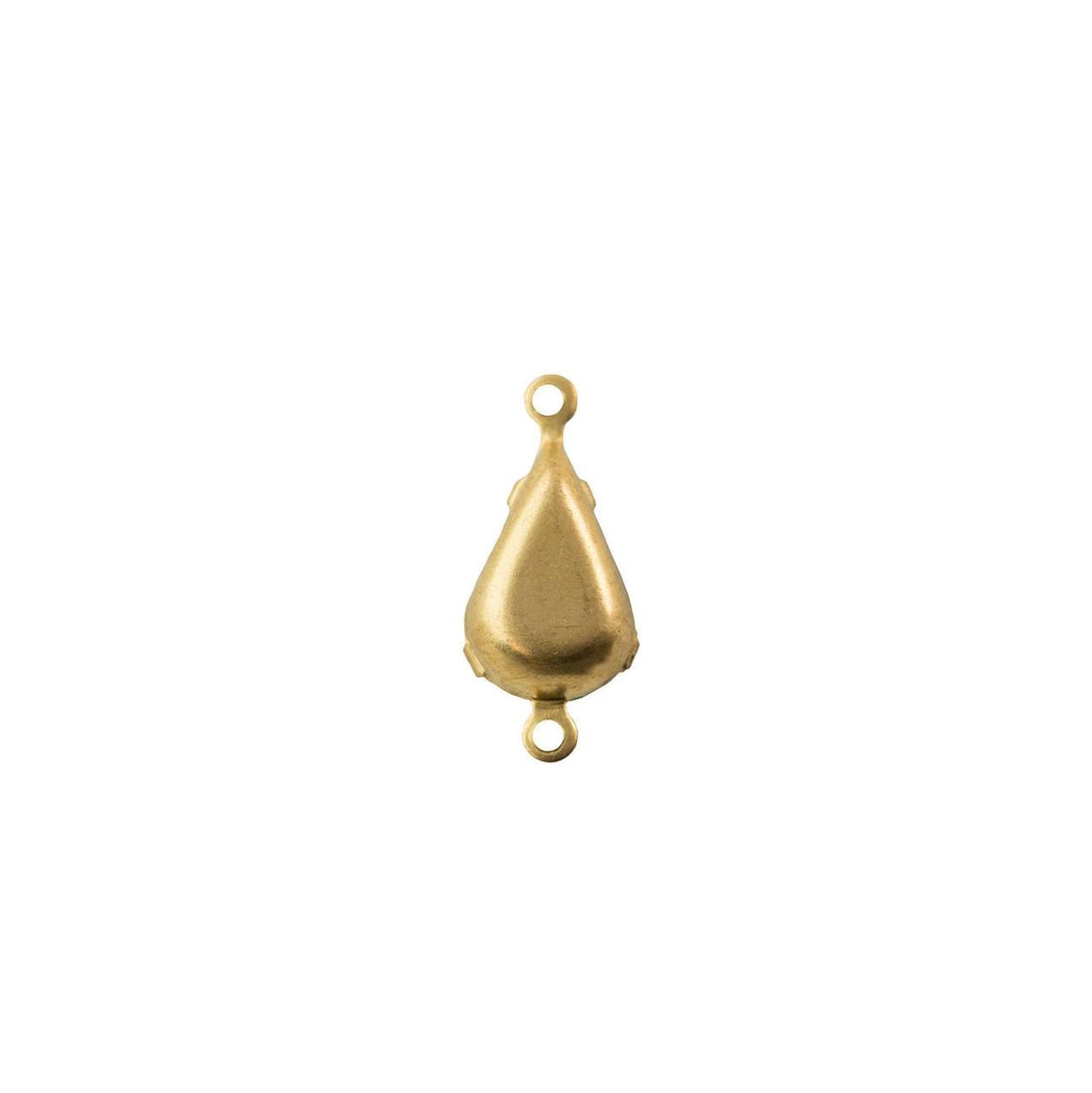 8x4mm Opaque Red Glass Teardrop Stone in 2 Loop Setting
