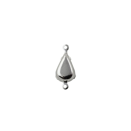 8x4mm Opaque Yellow Glass Teardrop Stone in 2 Loop Setting