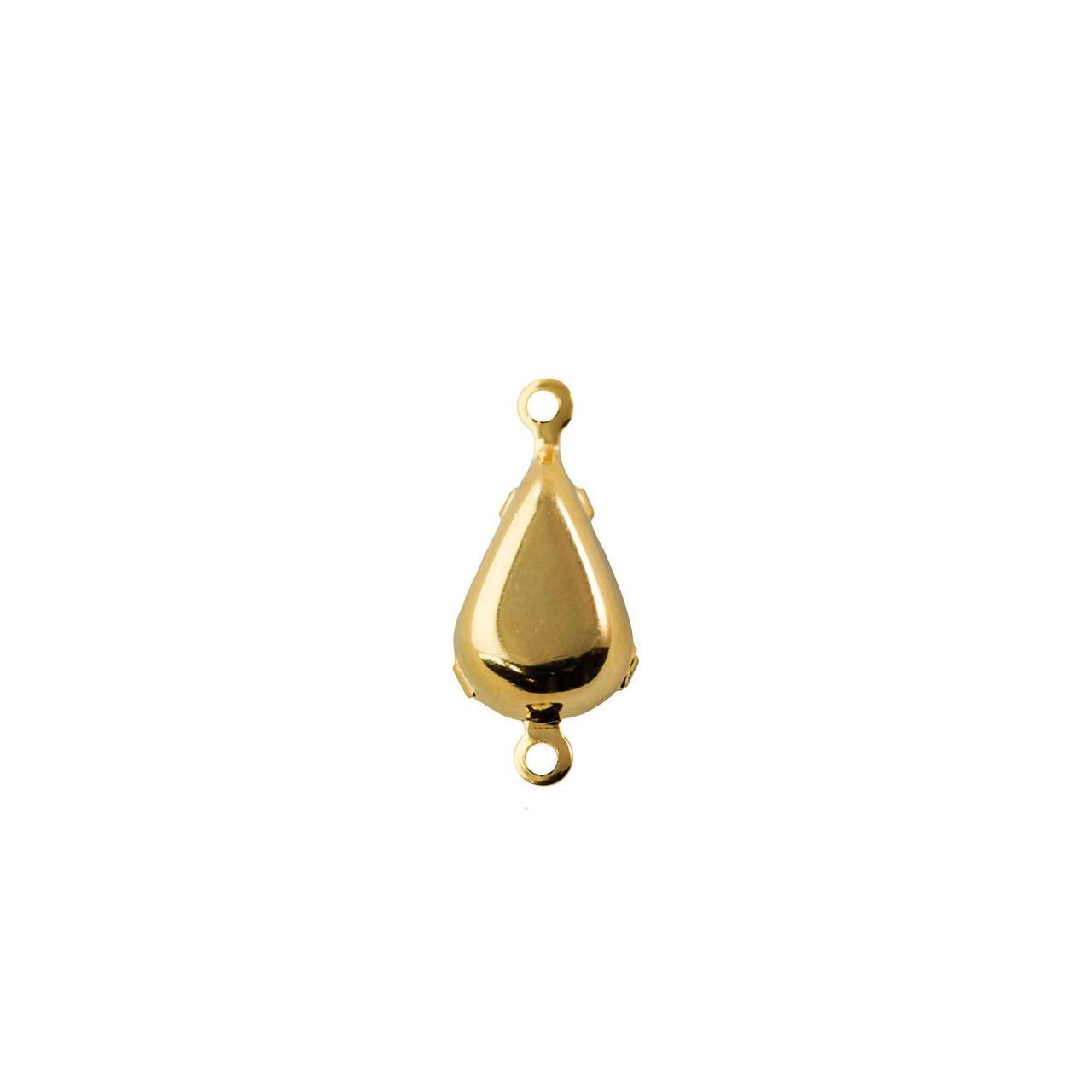 8x4mm Crystal AB Faceted Glass Teardrop Stone in 2 Loop Setting