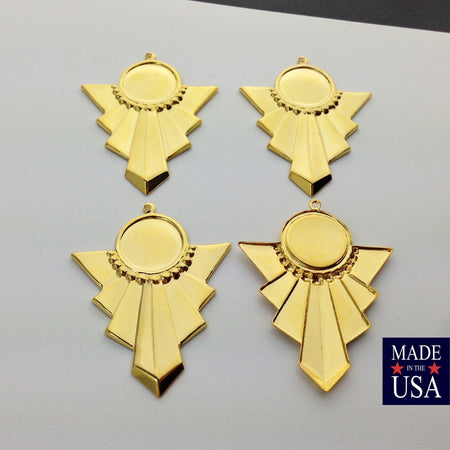 1 Loop Gold Plated Swag Pendant with 13mm Setting (4) pnd022G