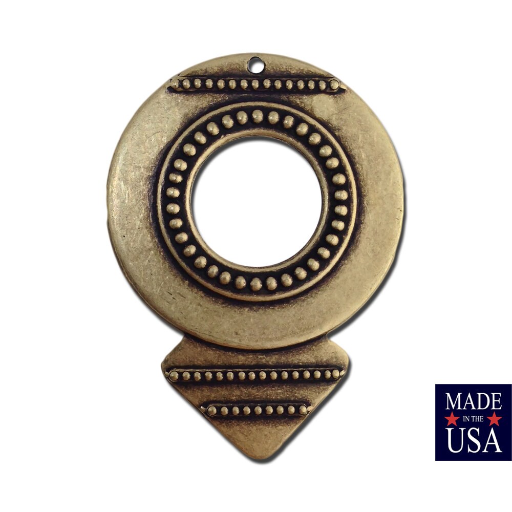 1 Hole Brass Ox Pointed Hoop Tribal Pendant (6) mtl427C