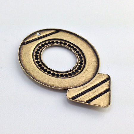 1 Hole Brass Ox Pointed Hoop Tribal Pendant (6) mtl427C