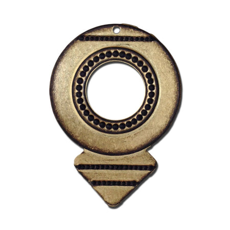 1 Hole Brass Ox Pointed Hoop Tribal Pendant (6) mtl427C