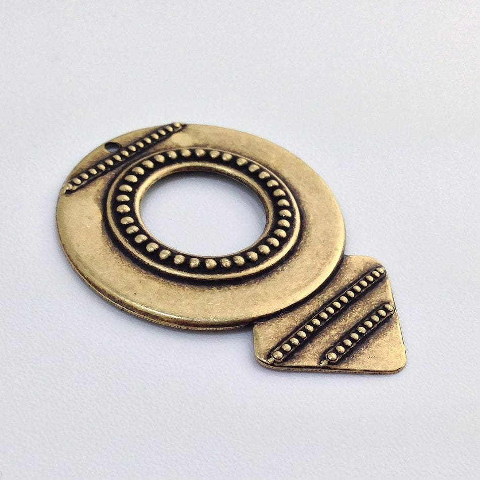 1 Hole Brass Ox Pointed Hoop Tribal Pendant (6) mtl427C
