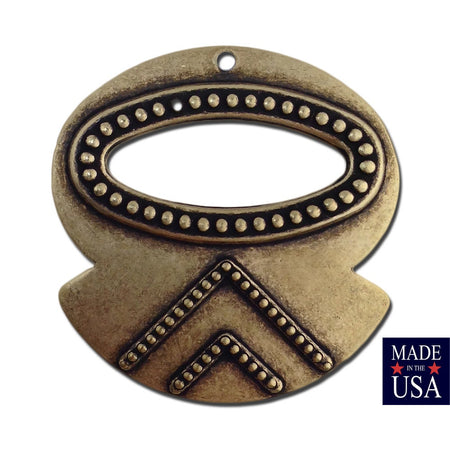 1 Hole Brass Ox Rounded Hoop Tribal Pendant 31x30mm (6) mtl427D
