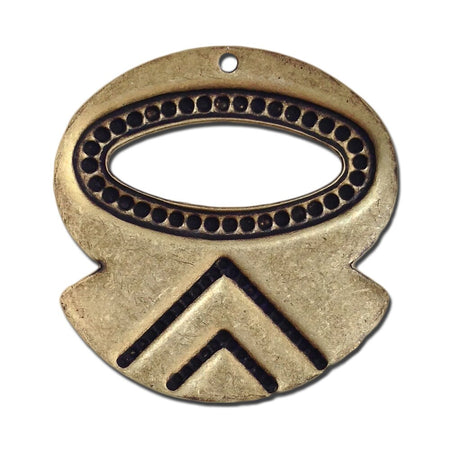 1 Hole Brass Ox Rounded Hoop Tribal Pendant 31x30mm (6) mtl427D