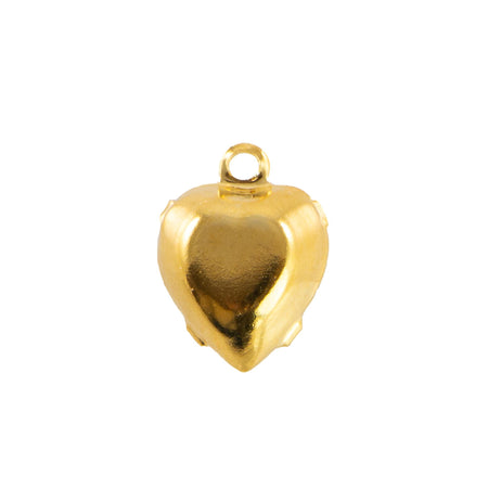 9x8mm Crystal Faceted Glass Heart Stone in 1 Loop Closed Back Setting