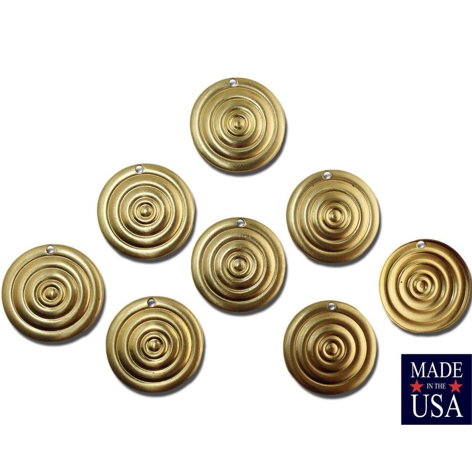 1 Hole Round Coil Shaped Ribbed Pendant 19mm (8) mtl440A