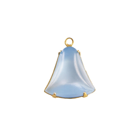 12mm Sapphire Moonglow Glass Bell Stone in 1 Loop Setting