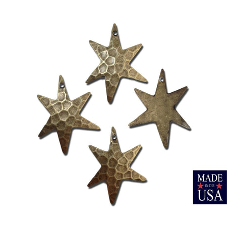 1 Hole Hammered Brass Ox Star Pendant Drops (4) mtl411C
