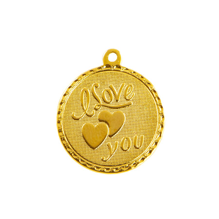 I Love You with Hearts Word Charm with Loop (4)