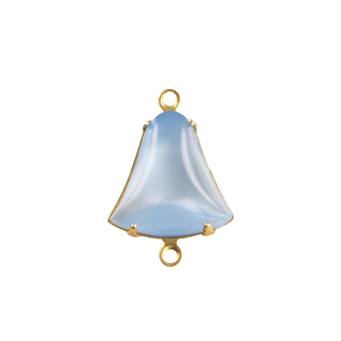12mm Sapphire Moonglow Glass Bell Stone in 2 Loop Setting