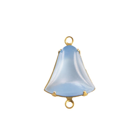 12mm Sapphire Moonglow Glass Bell Stone in 2 Loop Setting