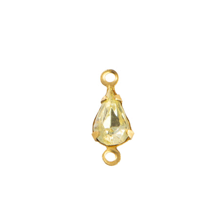 8x4mm Jonquil Faceted Glass Teardrop Stone in 2 Loop Setting
