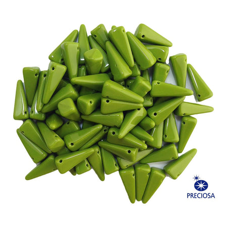 13x6mm Olive Preciosa Czech Villa Glass Beads (12)
