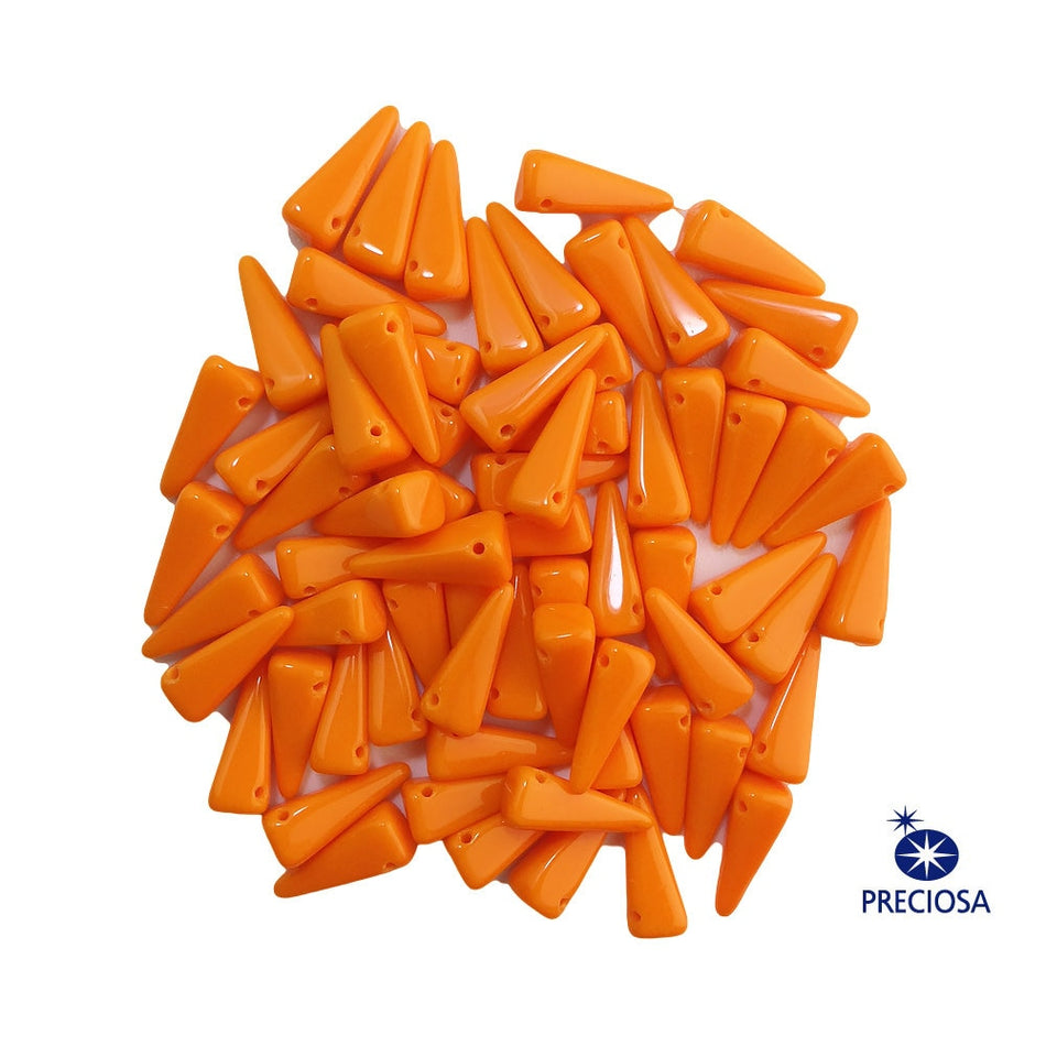 13x6mm Orange Preciosa Czech Villa Glass Beads (12)
