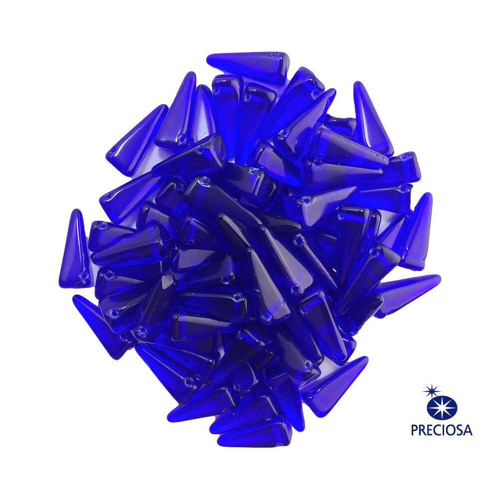 13x6mm Cobalt Preciosa Czech Villa Glass Beads (12)