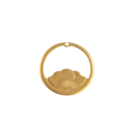 Small Brass Lotus Flower Hoops Charms 20mm (4)